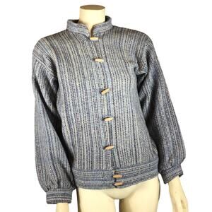 American Vintage hand woven jacket lined & with wooden toggles size small
